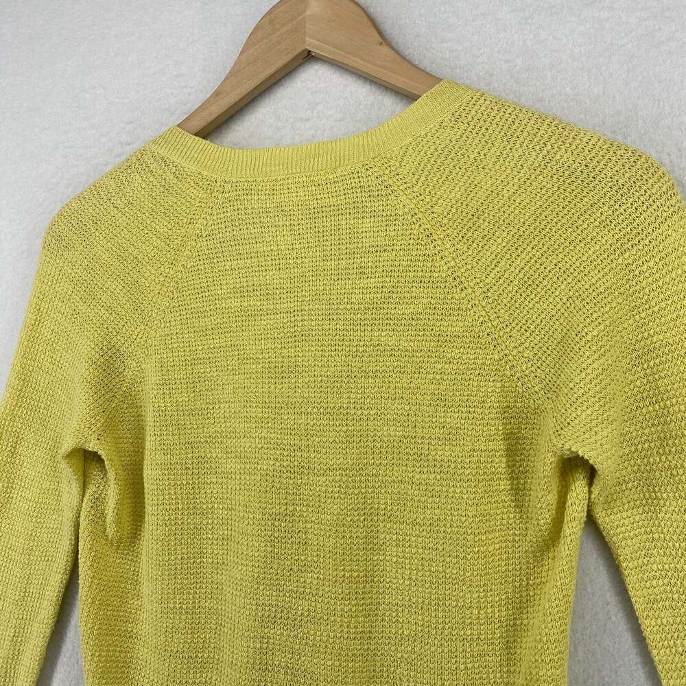 EILEEN FISHER Sweater 2XS Organic Linen Cotton Slub Long Sleeve Pullover Yellow - Picture 9 of 14